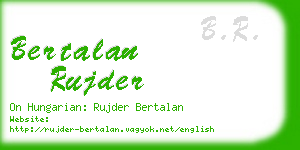 bertalan rujder business card